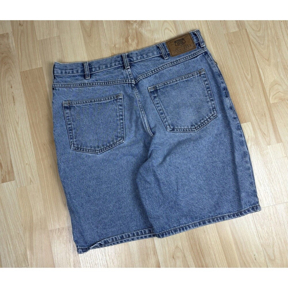 Vintage 90s Y2K Route 66 Jean Shorts / Jorts / Blue / Size 34